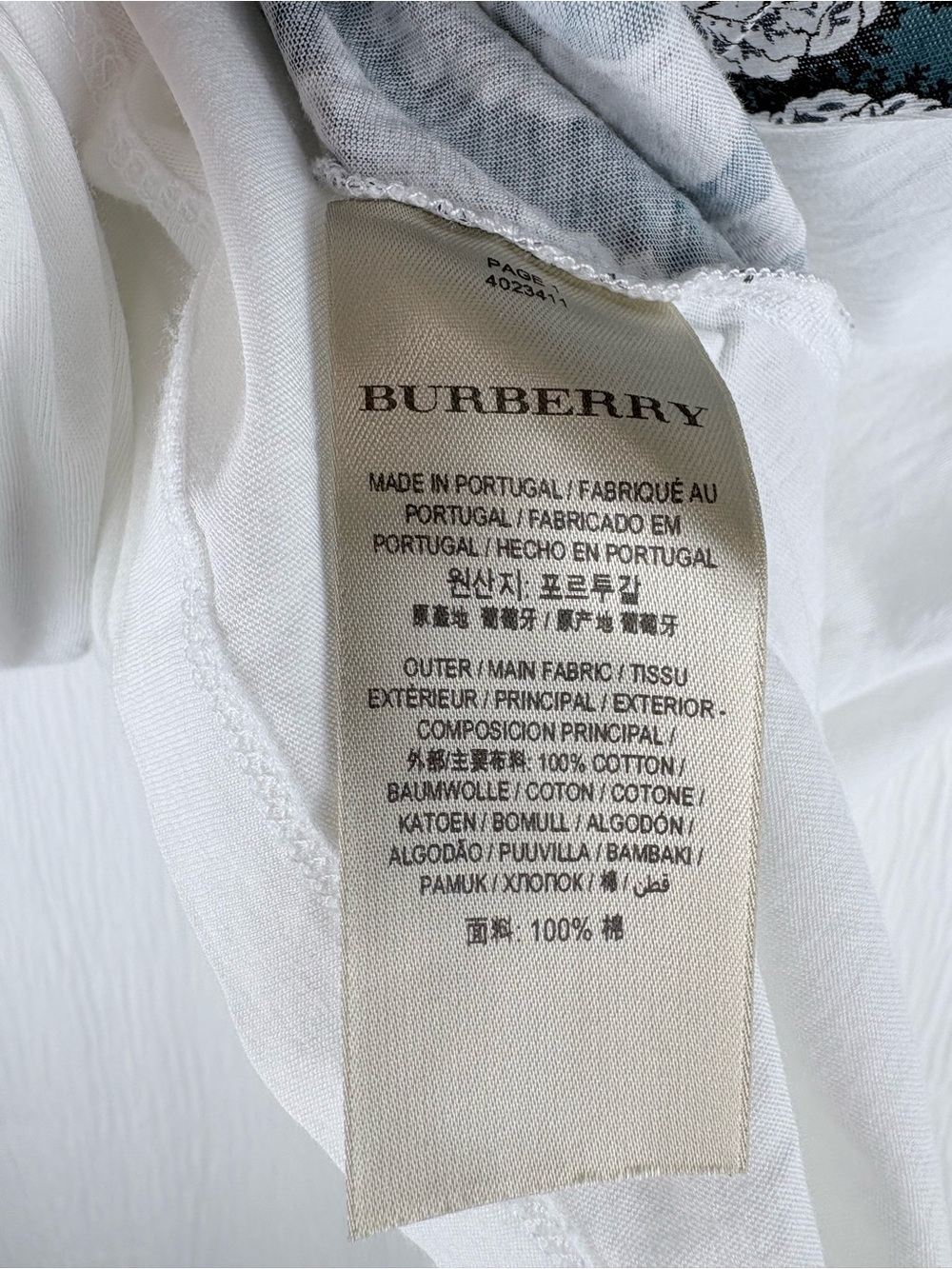 Burberry Brit Cotton Short Sleeve Tee, Teal and White, Size Small - Picture 8 of 9
